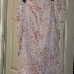 Pink & white infinity scarf